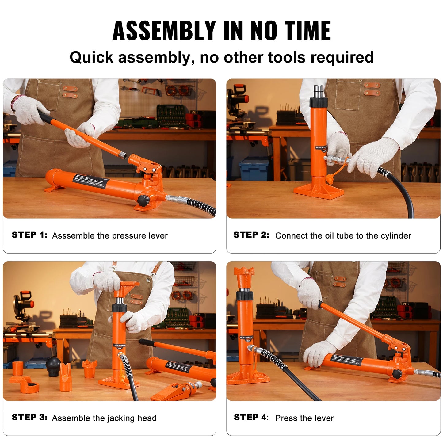 SucceBuy 4 10 12 20 Ton Hydraulic Cylinder Jack Kit
