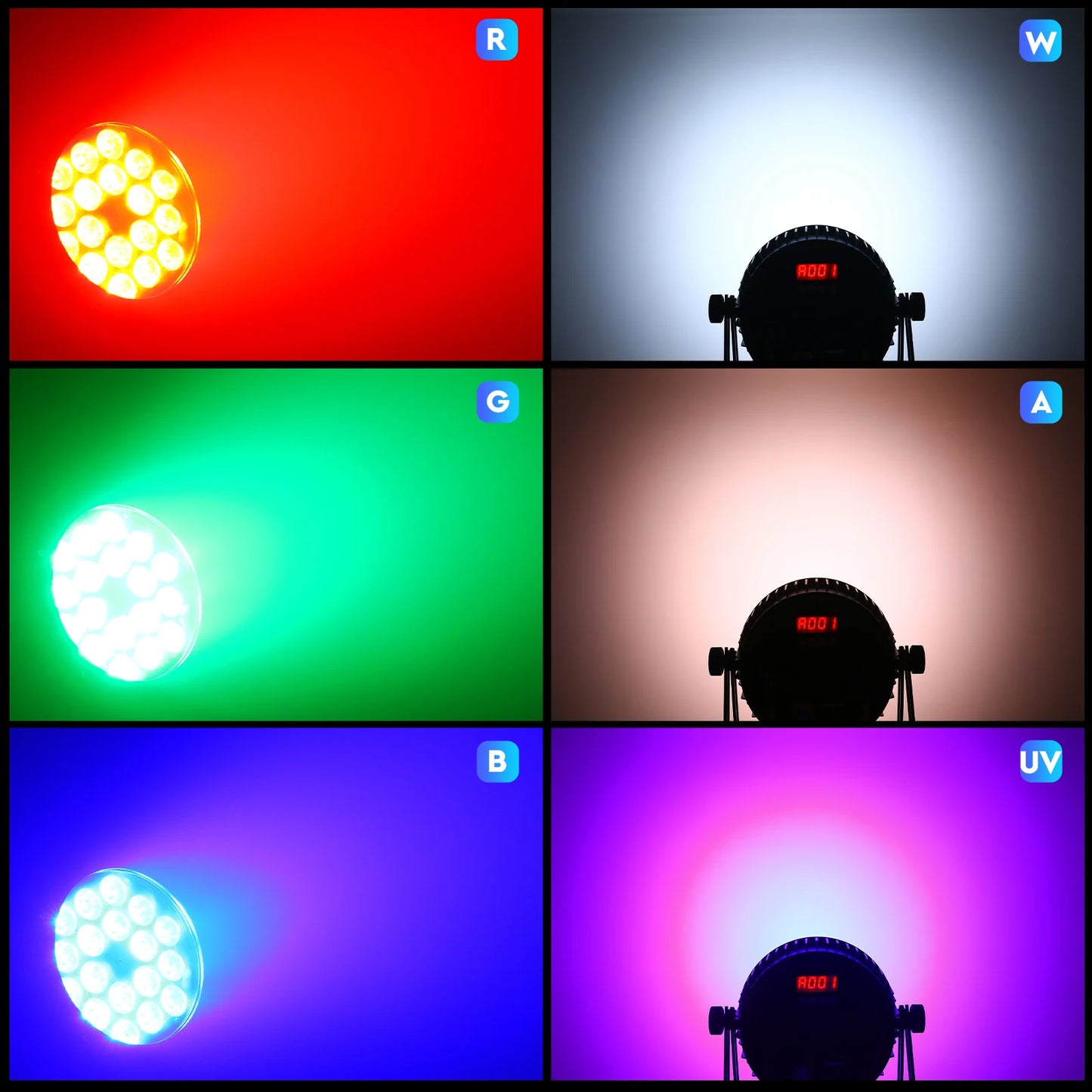 U'King 4x150W LED Par Light RGBWA UV DMX512 Waterproof Stage Light DJ