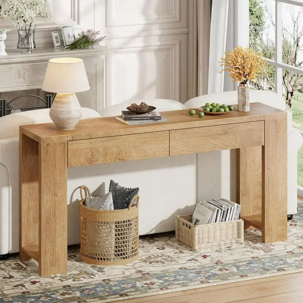 Entryway Sofa Table With Drawers Behind Couch for Hallways