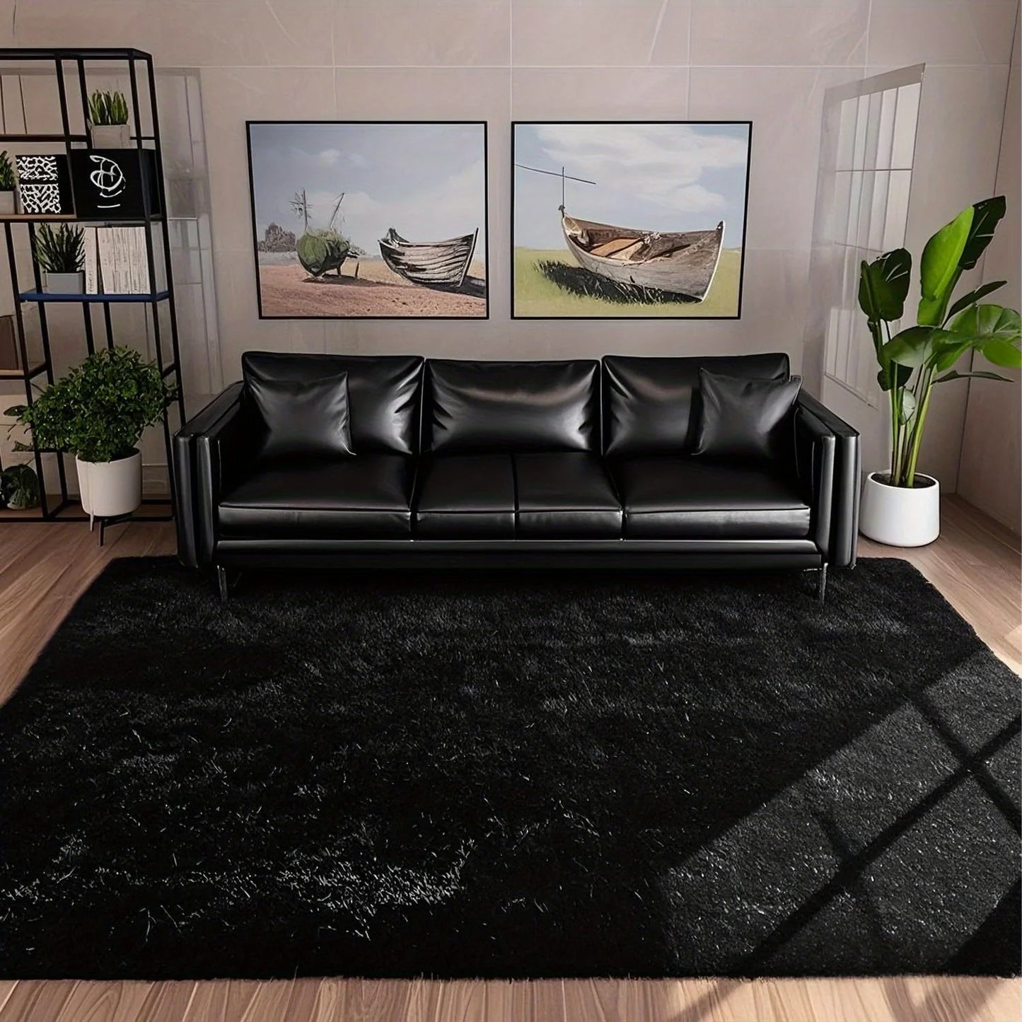 Plush Area Rug 100 Percent Polyester Geometric Pattern For Bedroom Living Room