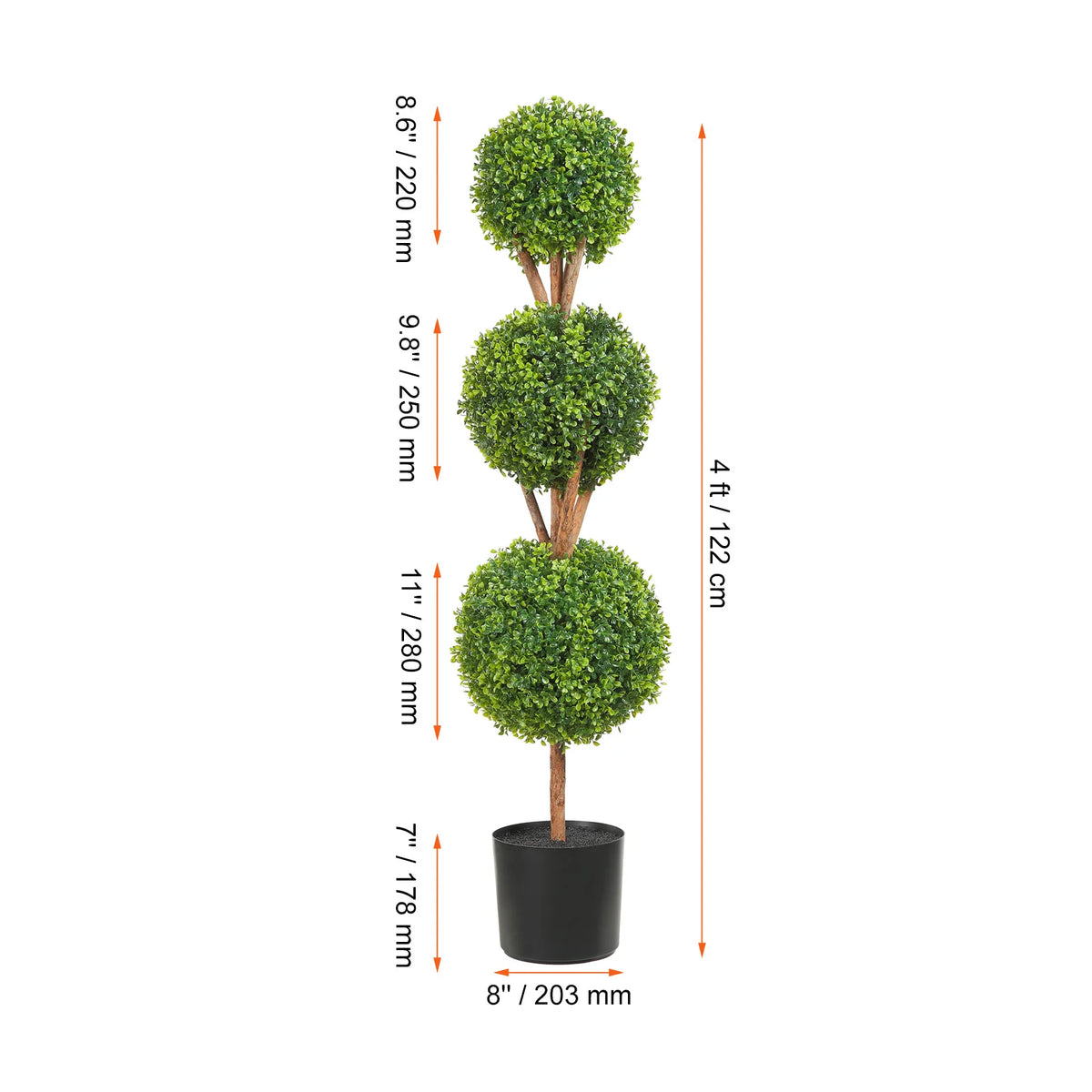 SucceBuy Artificial Boxwood Spiral Tower Topiary Plant