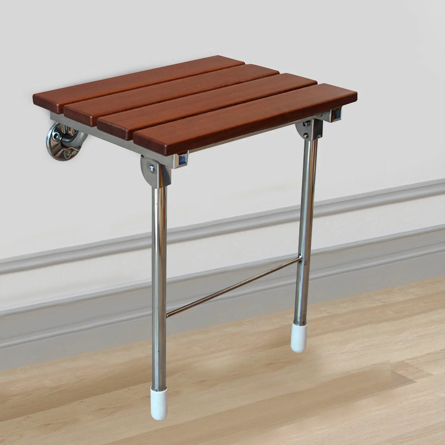 Folding Shower Seat Wall Mounted Solid Wood Bench Design