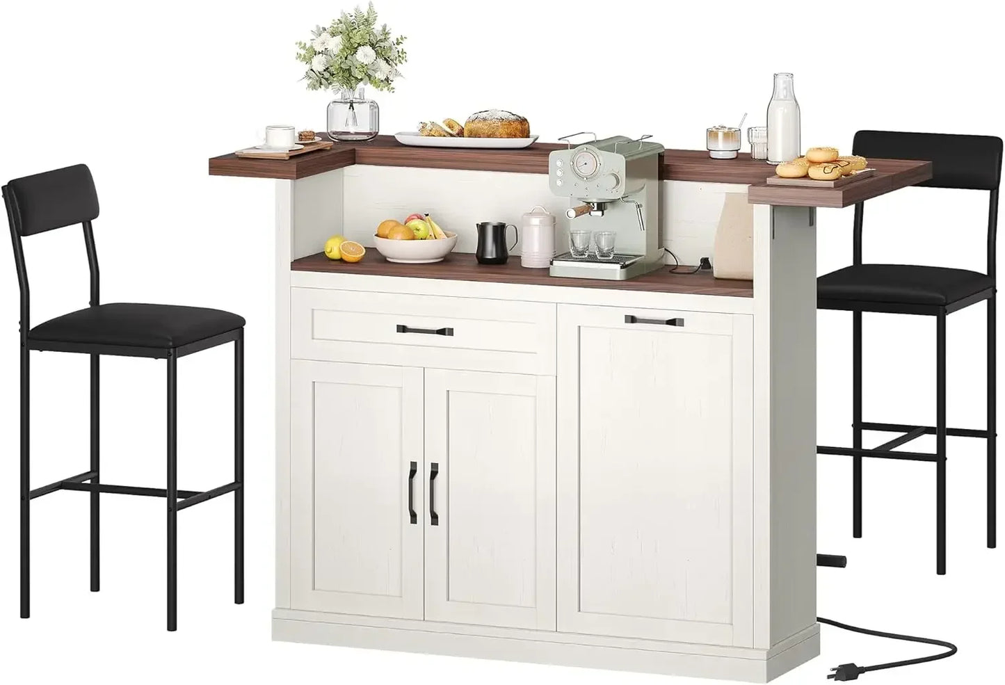 Bar Table With Stools Kitchen Island With Storage Unit