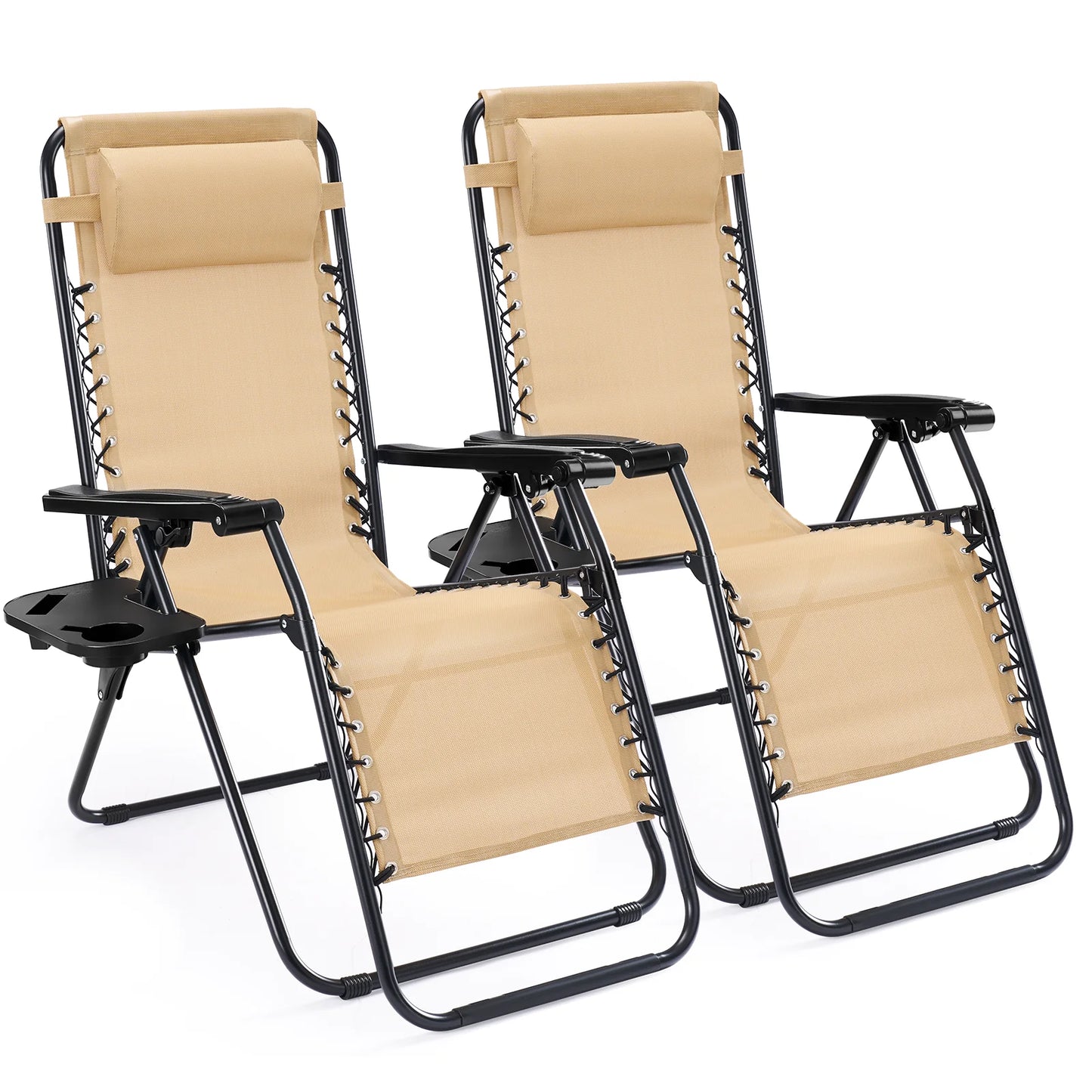 JHK Zero Gravity Recliner Chairs Set of 2 Outdoor Loungers