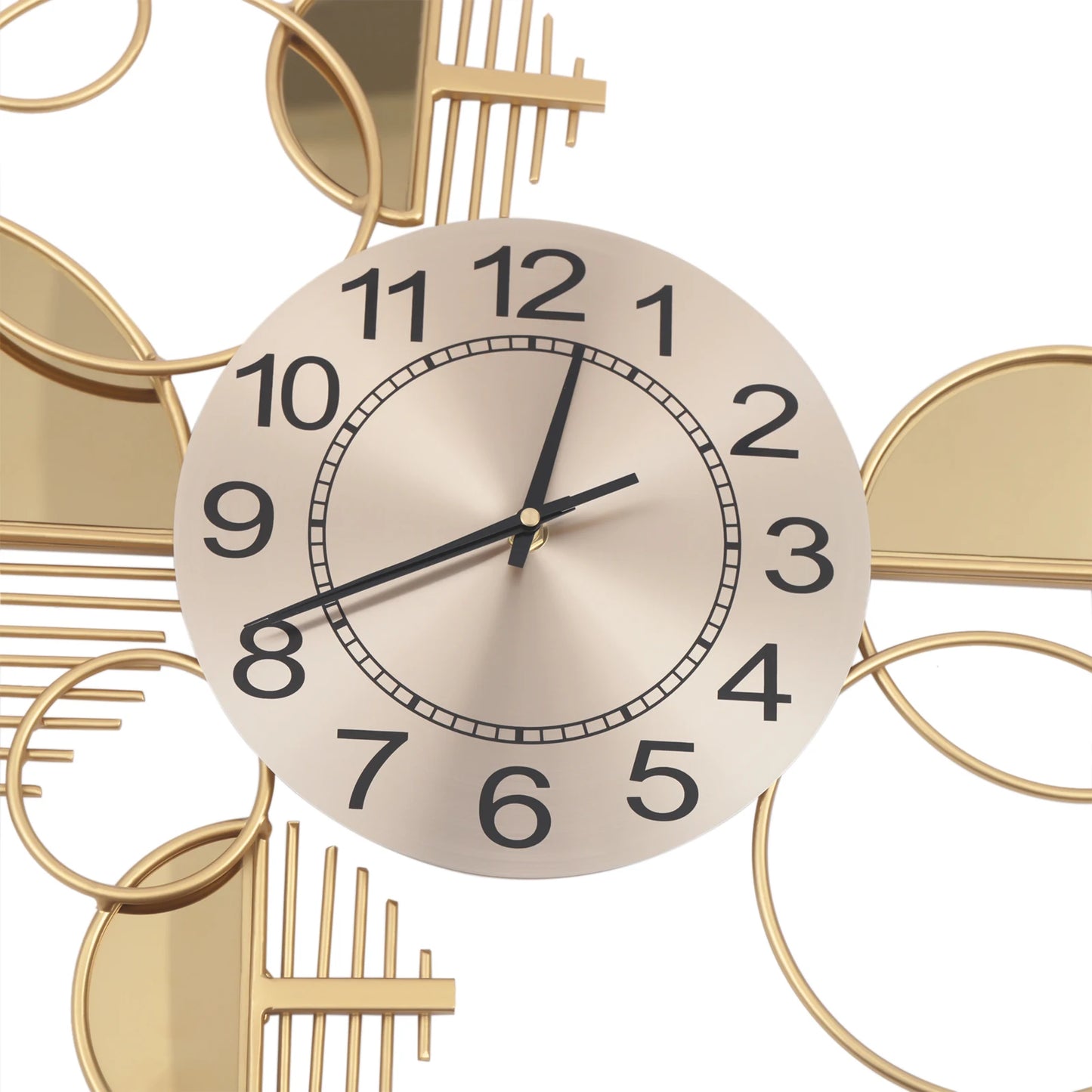 Creative Modern Metal Wall Clock Silent Battery Operated Minimalist Decor