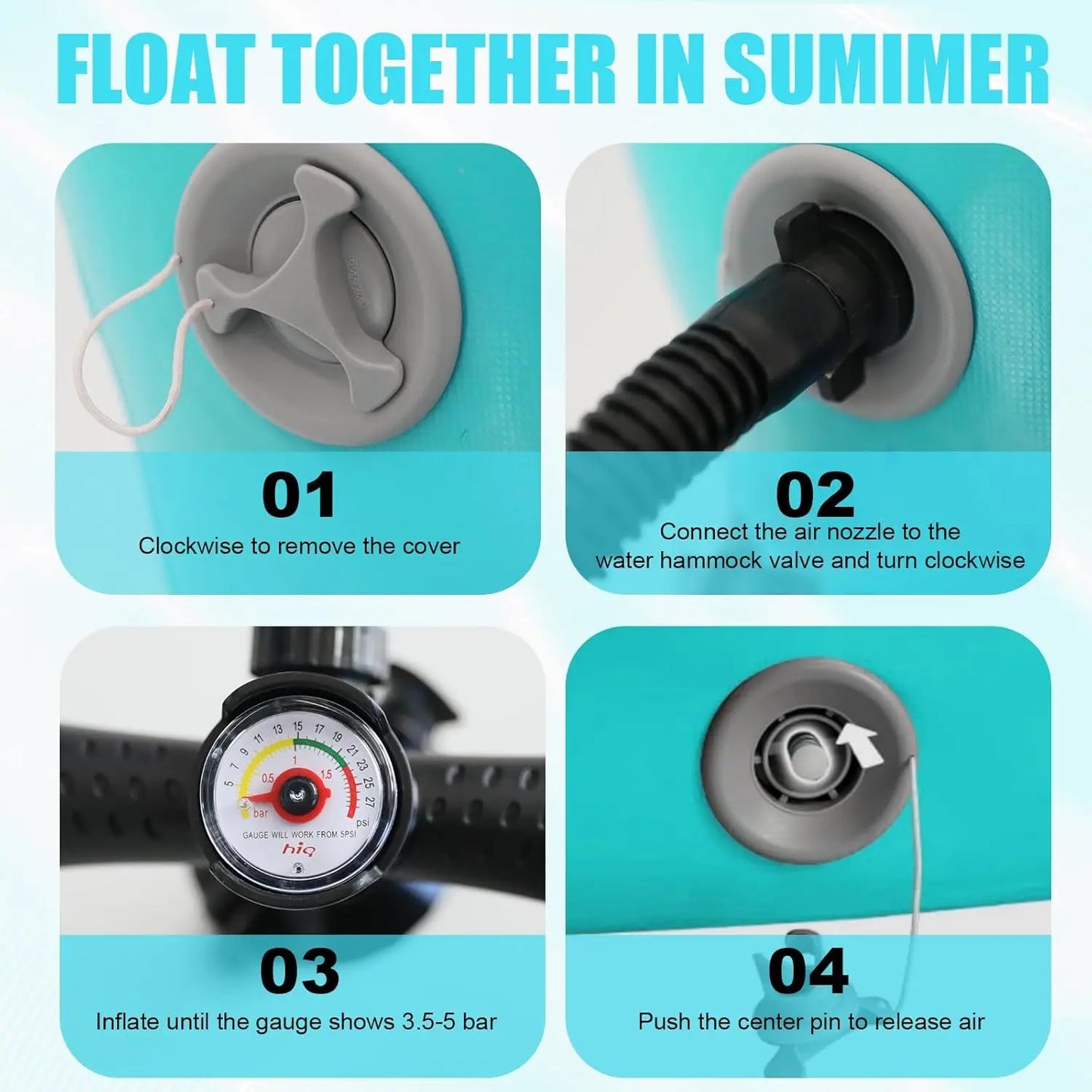 Float Ring With 6 Cup Holders Inflatable Water Hammock