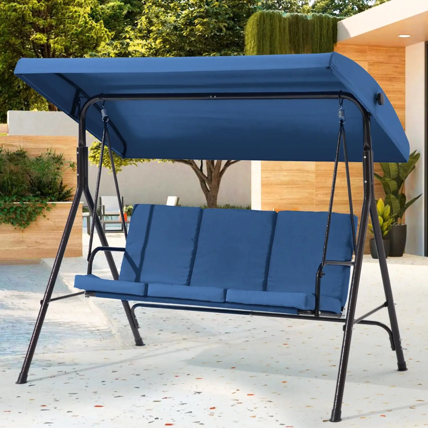 XIAOLANG Outdoor Patio Swing With Removable Cushions And Canopy