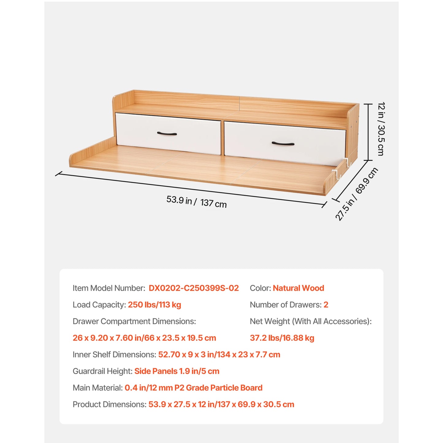 SucceBuy Washer Dryer Countertop With Drawer Shelf System