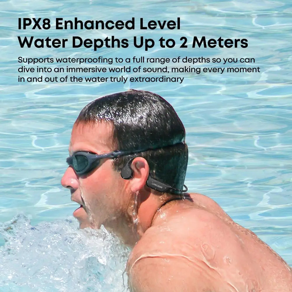 IPX8 Waterproof Bone Conduction Headphones Bluetooth Earbuds With 32GB TF