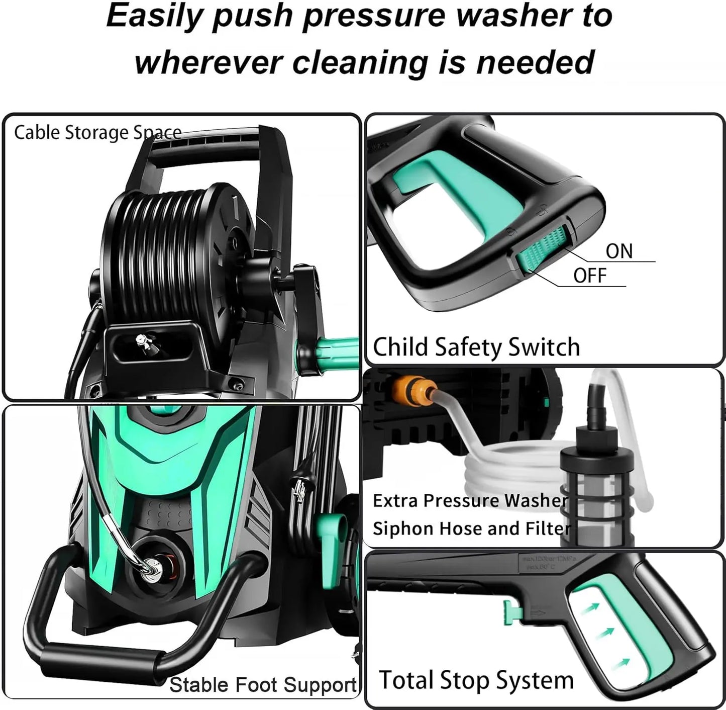 FF FOTING Electric Pressure Washer 4500 PSI With Foam Cannon