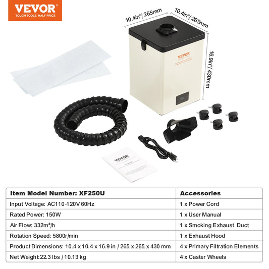 VEVOR Soldering Fume Extractor 150W Smoke Purifier