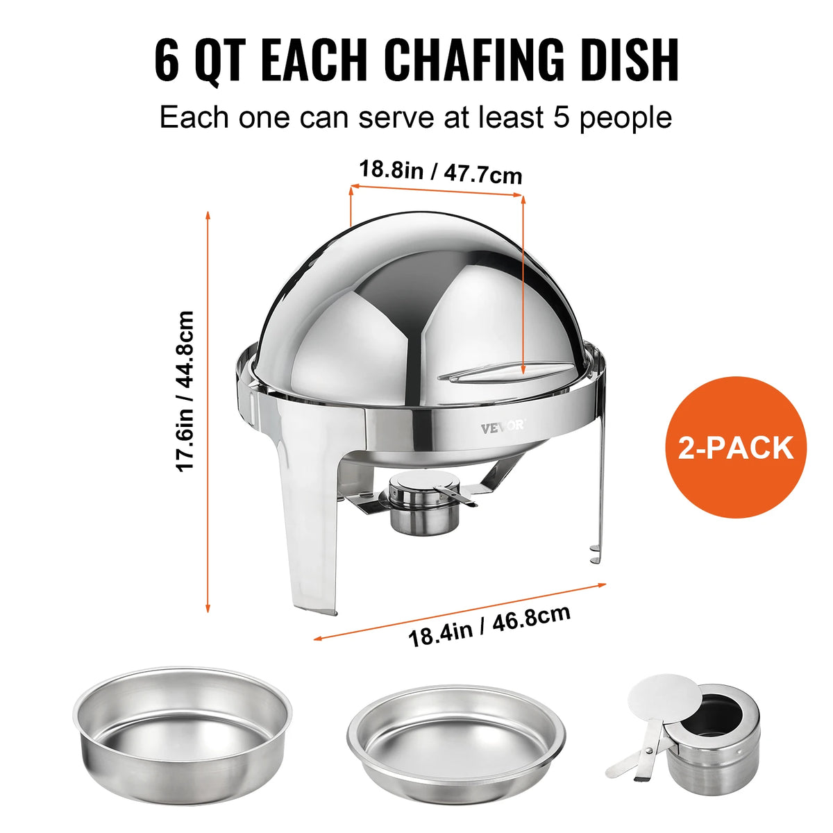 SucceBuy Stainless Steel Chafing Dish Buffet Serving Set