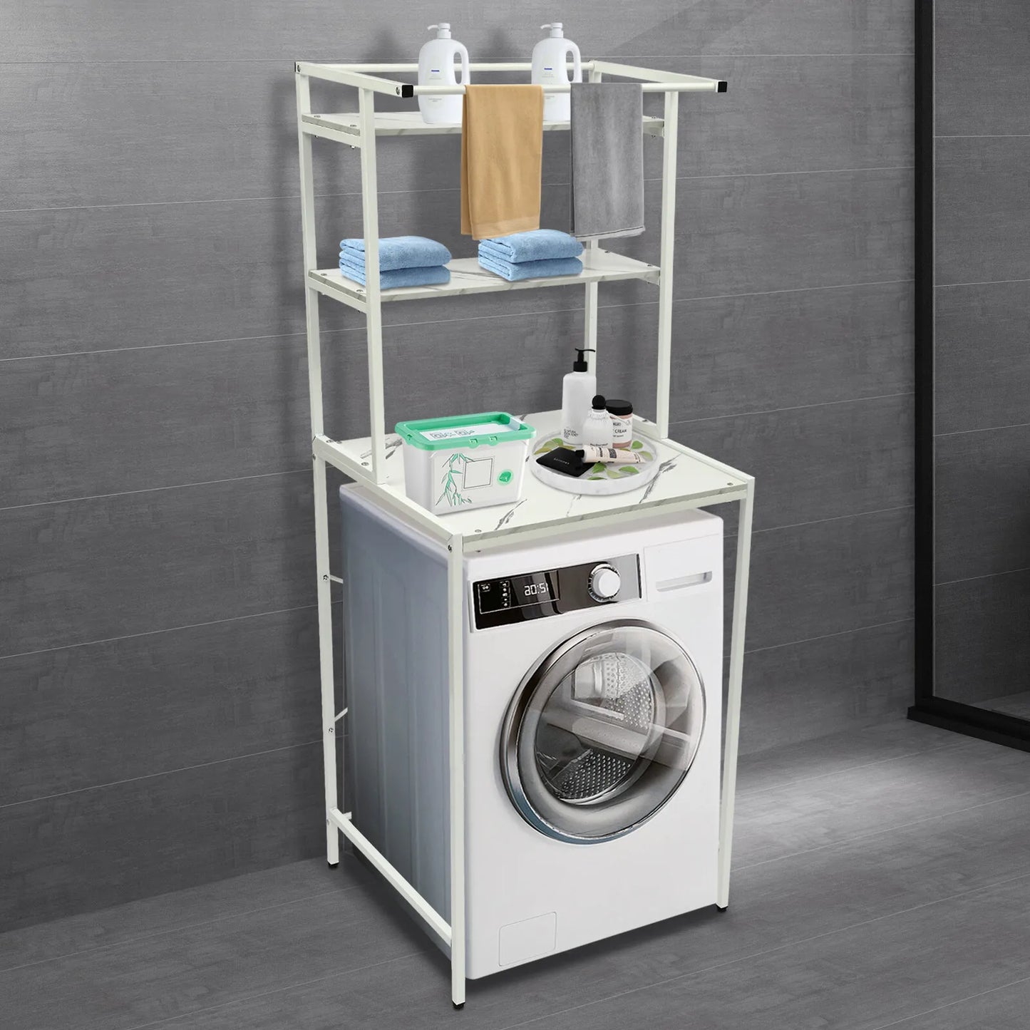 Over Washer And Dryer Shelf 3 Tier Bathroom Organizer Rack