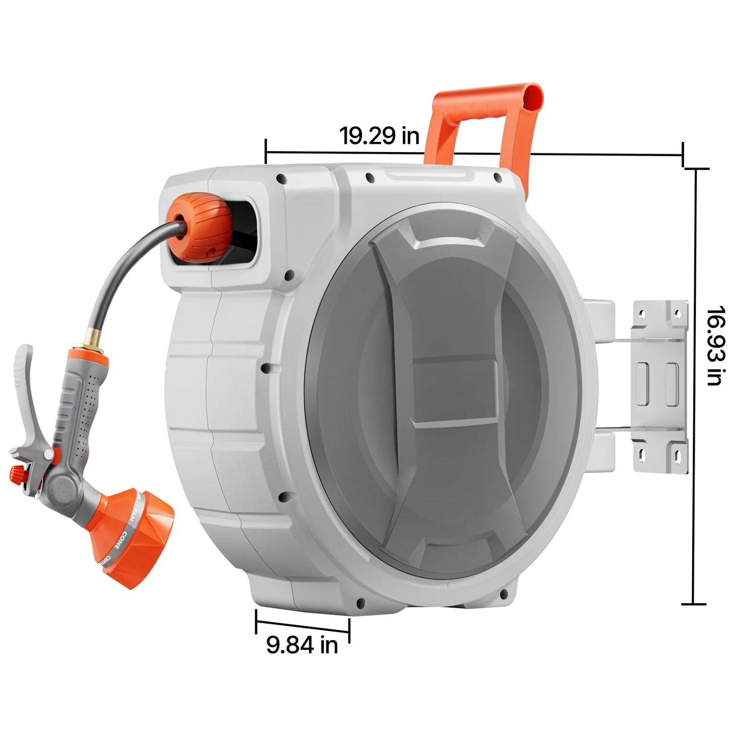 SucceBuy Retractable Garden Hose Reel 9 Pattern Nozzle Wall Mounted