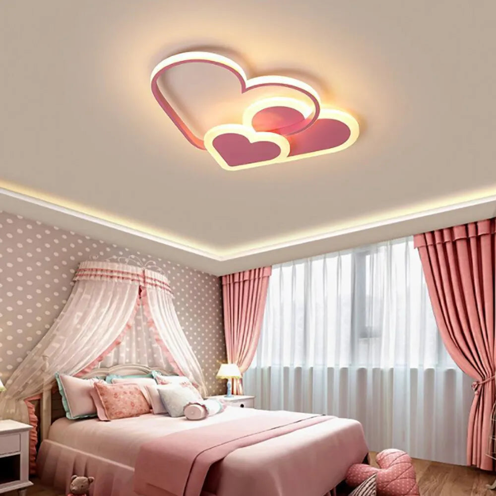 Heart Shaped LED Ceiling Light With Remote 36W 3040LM Adjustable 3000K-6000K