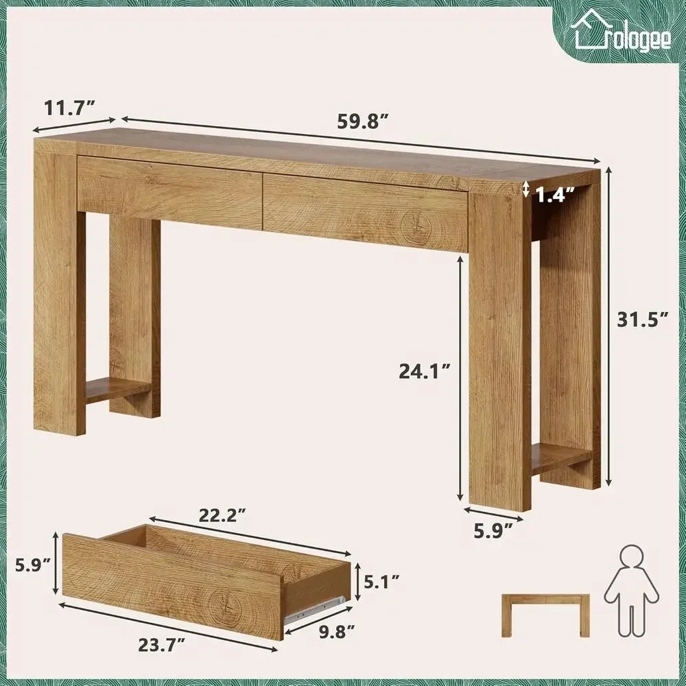 Entryway Sofa Table With Drawers Behind Couch for Hallways
