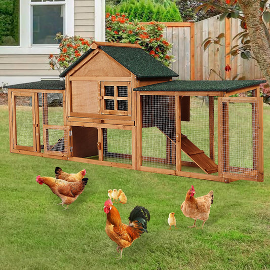 DishyKooker Outdoor Wooden Two Story Small Rabbit Hutch