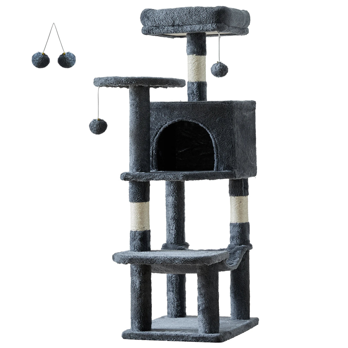 JHK Four Tier Indoor Cat Tree Sisal Scratching Posts
