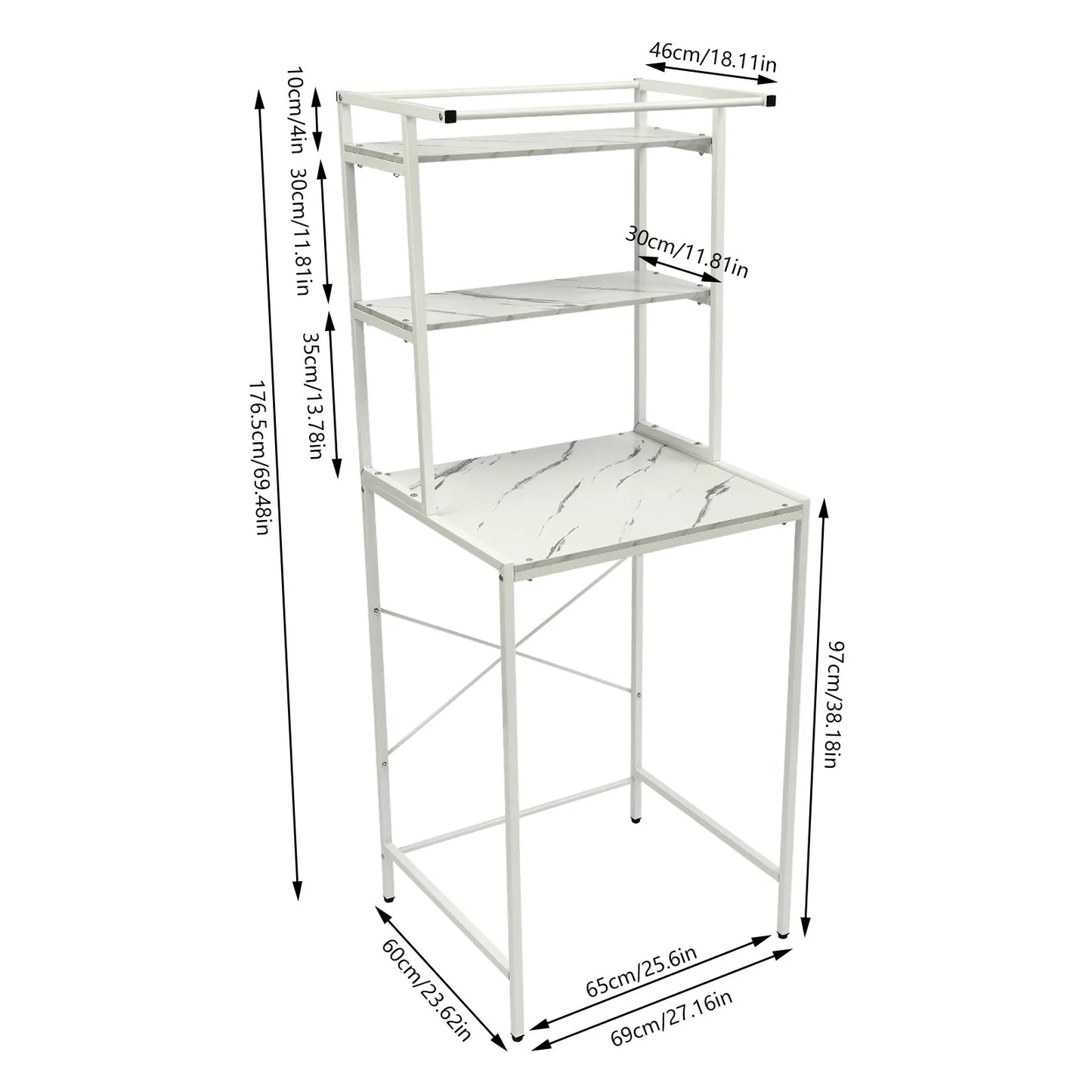 Over Washer And Dryer Shelf 3 Tier Bathroom Organizer Rack