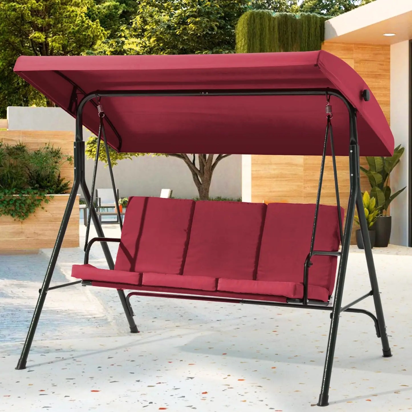 XIAOLANG Outdoor Patio Swing With Removable Cushions And Canopy