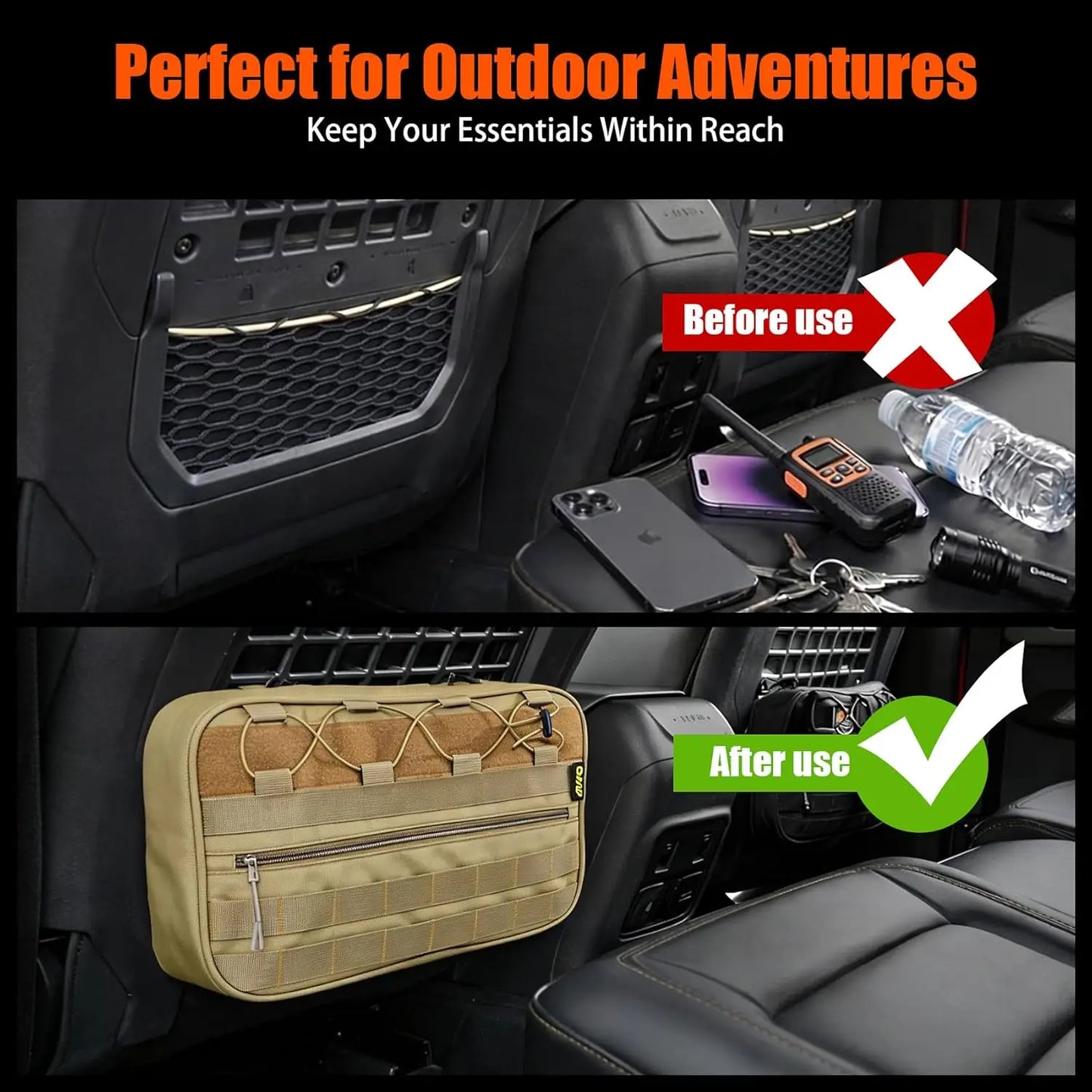 Car Seat Back Storage Organizer For Ford Bronco Heavy Duty