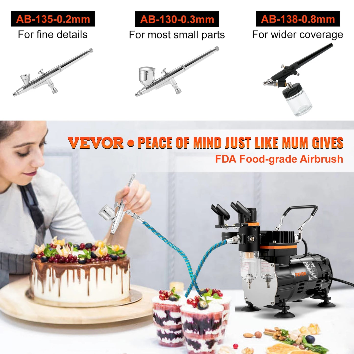 SucceBuy 120W Dual Action Airbrush Kit Electric Spray Gun