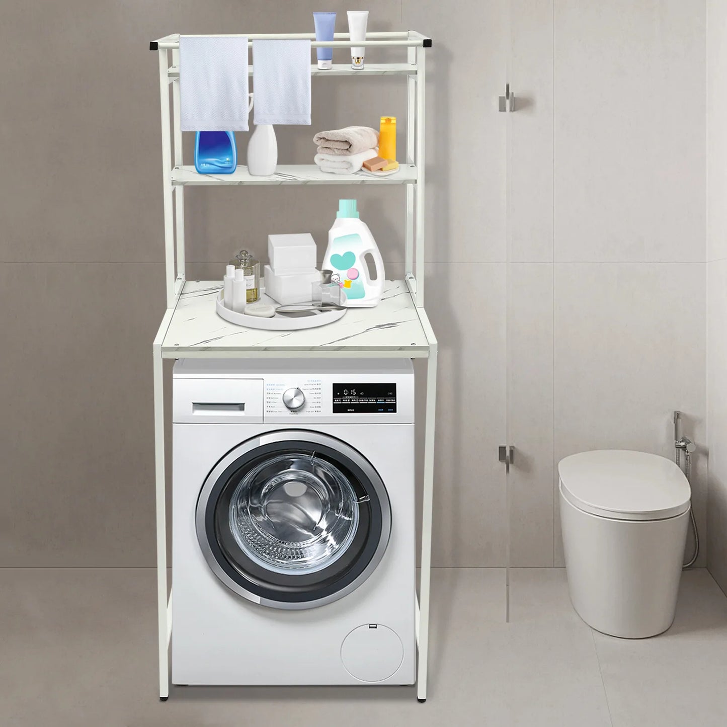 Over Washer And Dryer Shelf 3 Tier Bathroom Organizer Rack