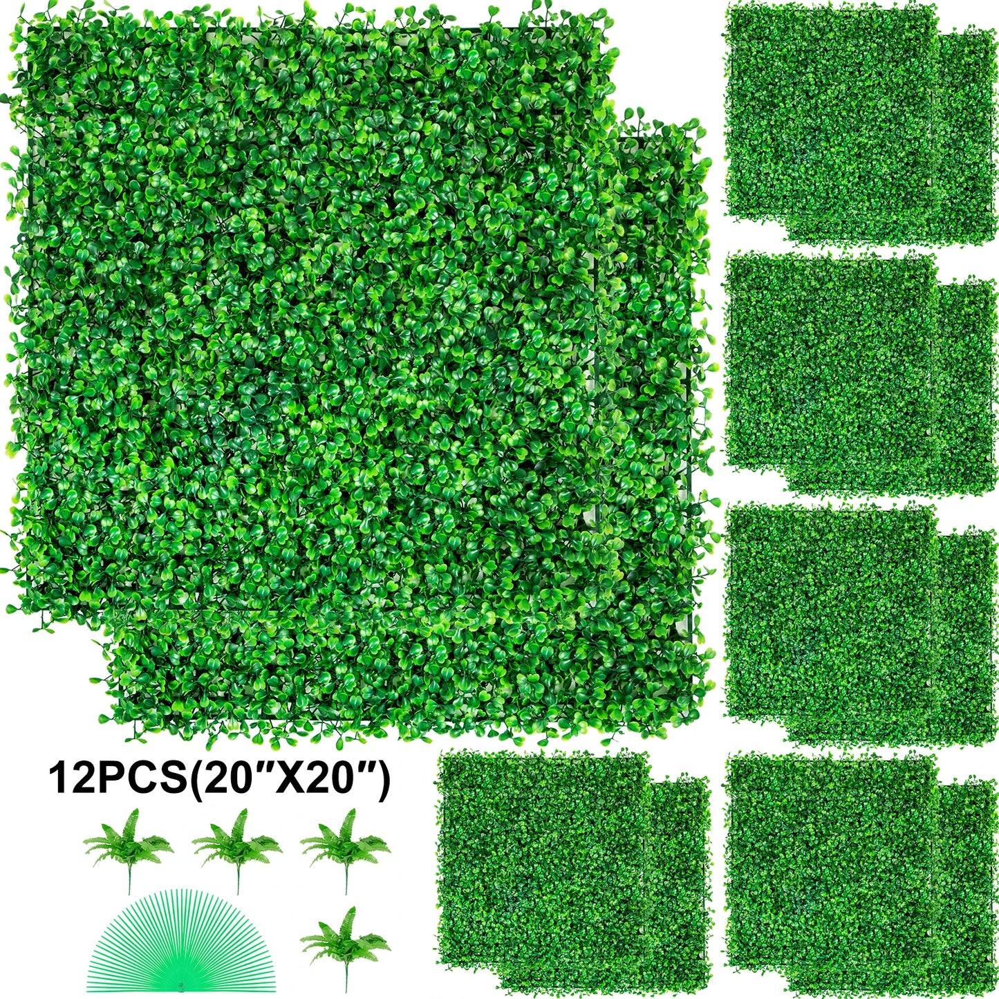 SucceBuy Boxwood Hedge Wall Panels Artificial Plant Backdrop