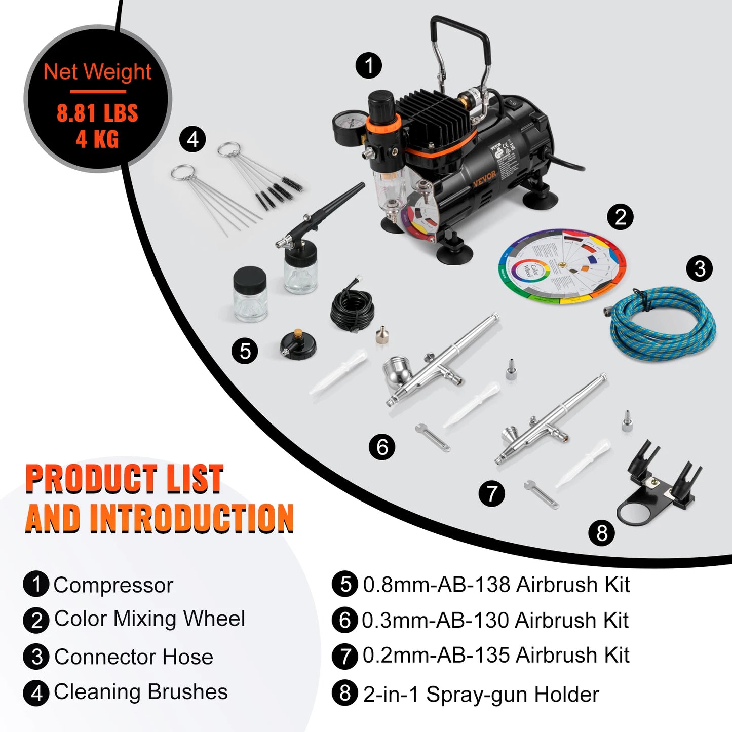 SucceBuy 120W Dual Action Airbrush Kit Electric Spray Gun