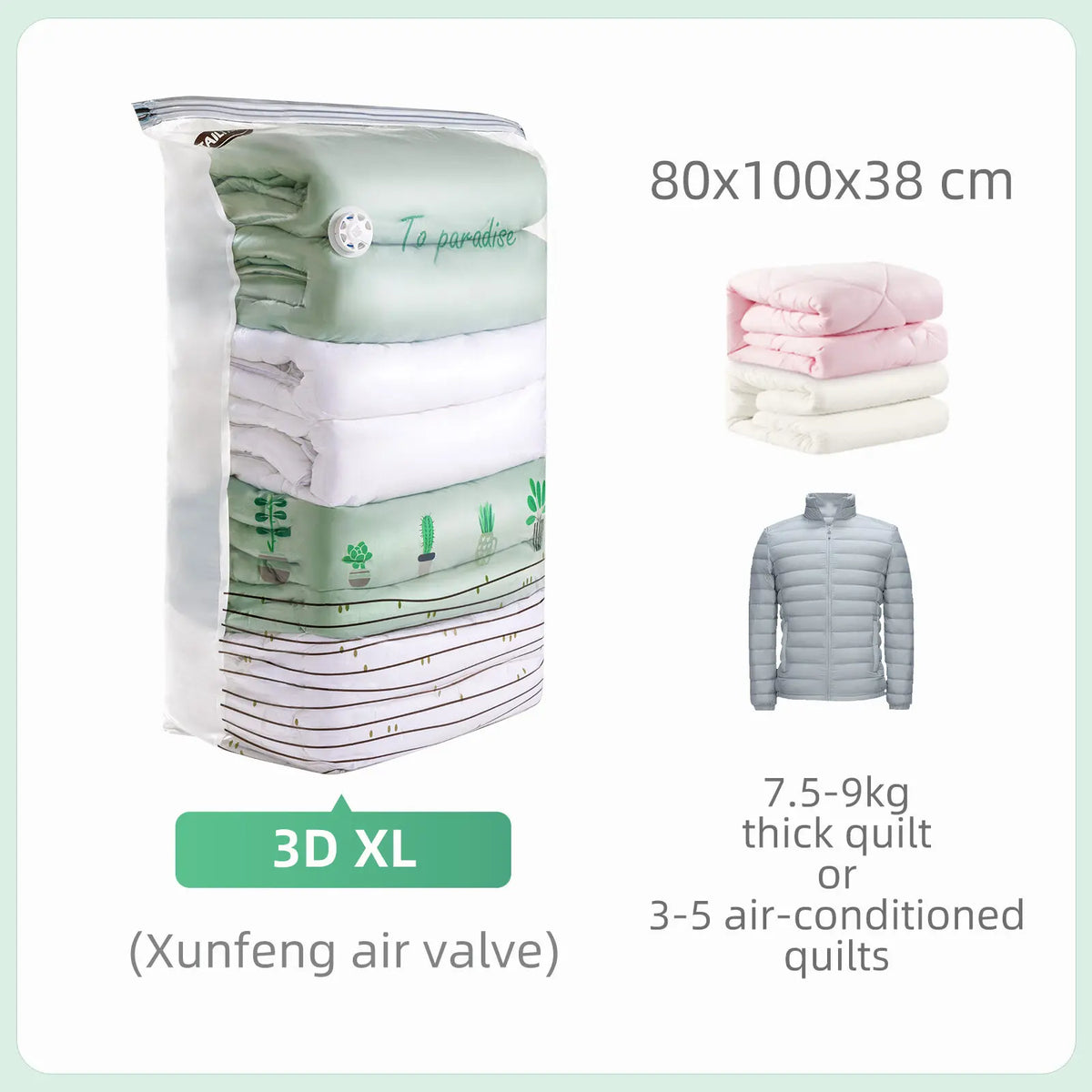 Taili Vacuum Storage Bags Cubic Compression for Clothing and Blankets