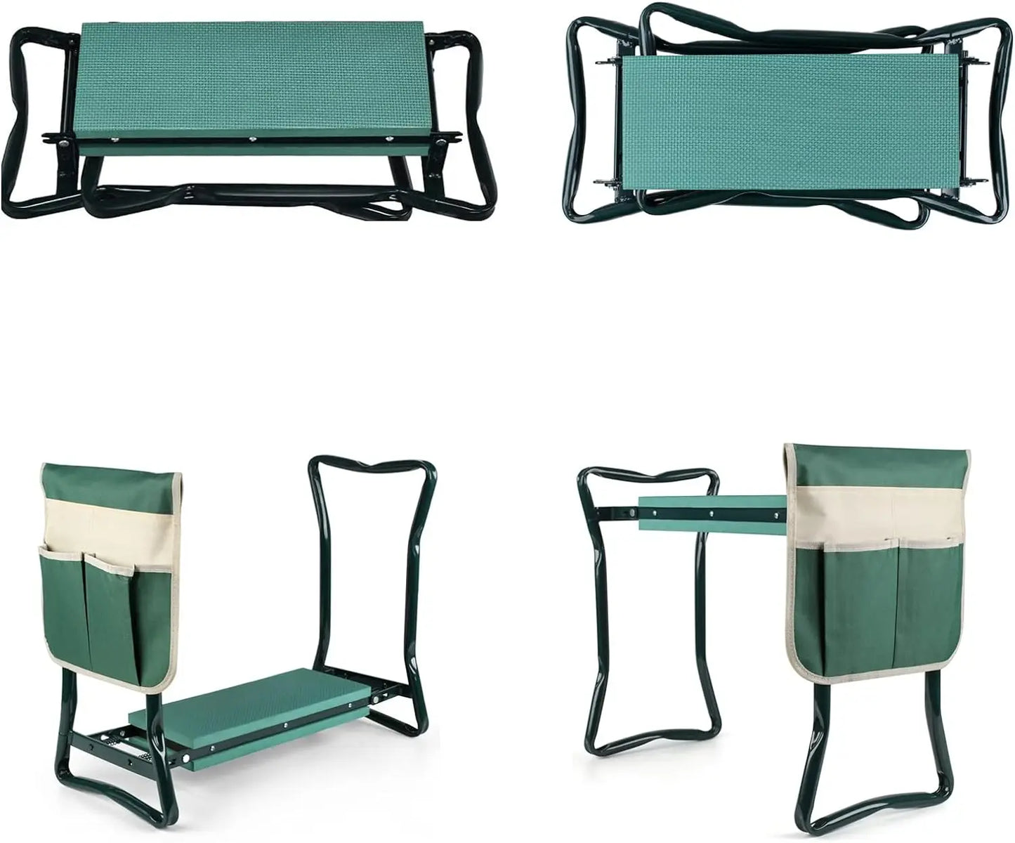 Upgraded Folding Garden Kneeler And Seat Portable Bench With Foam