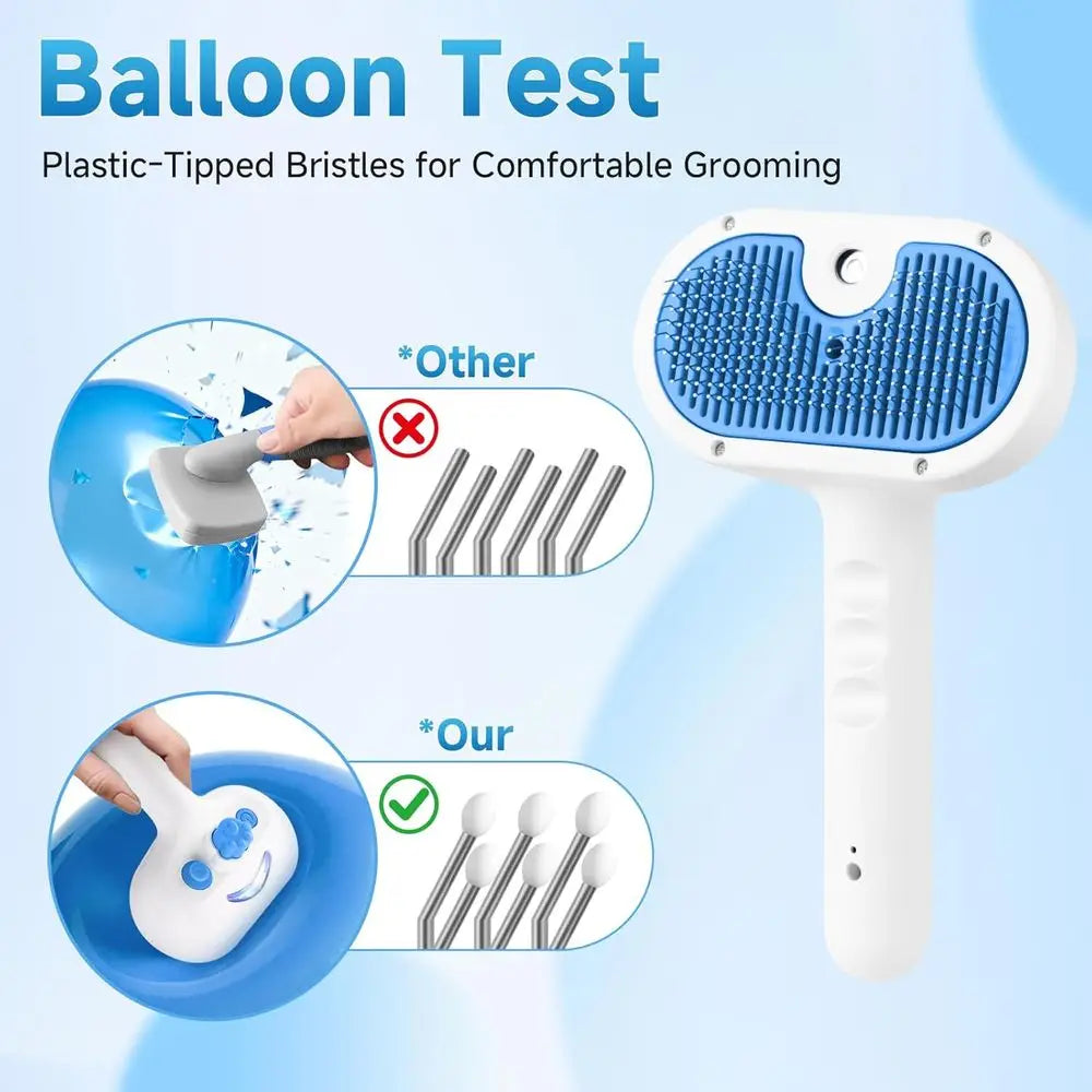3 in 1 Steam Grooming Brush for Pets Deshedding Technology