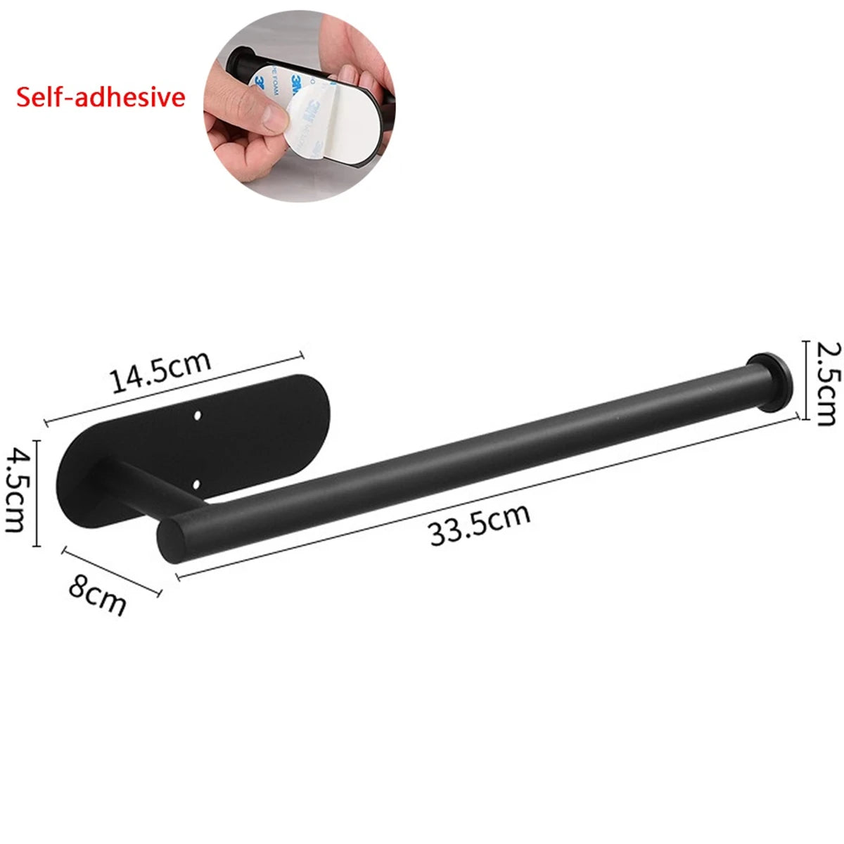 Adhesive Metal Paper Towel Holder Kitchen Bathroom Storage Rack