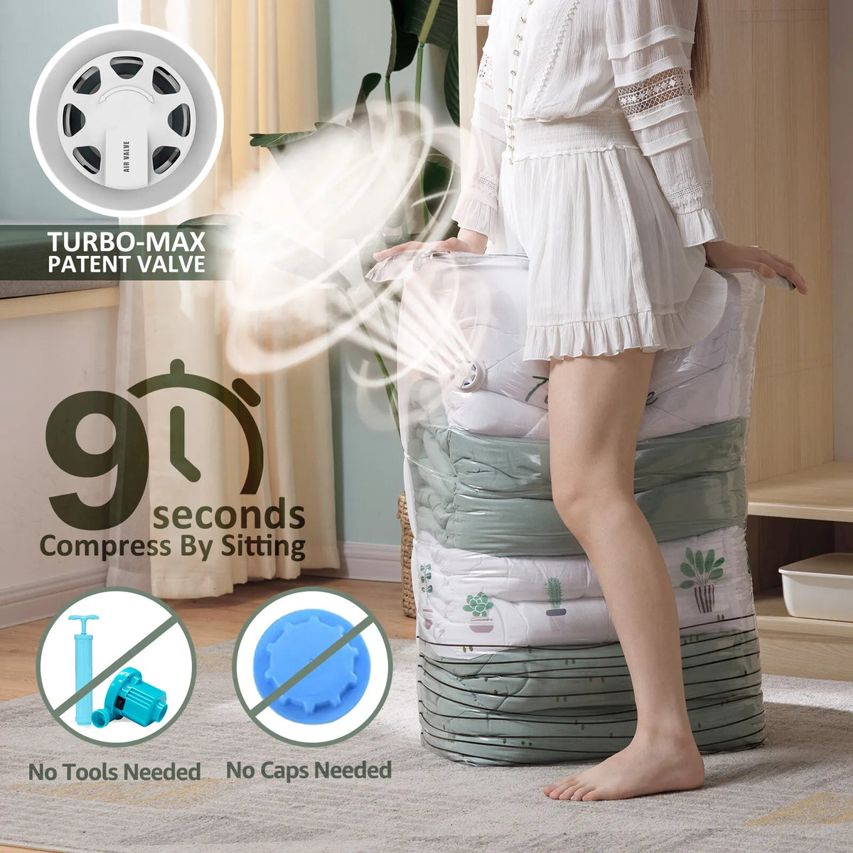 Taili Vacuum Storage Bags Cubic Compression for Clothing and Blankets