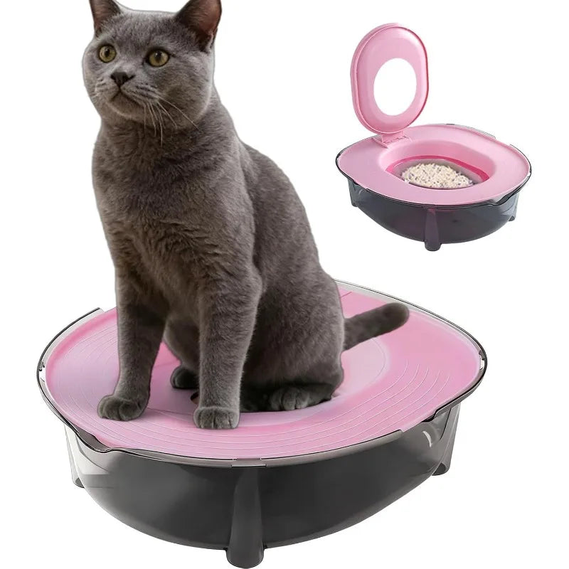 Cat Litter Box Set Splash Proof Odor Resistant Toilet Pan