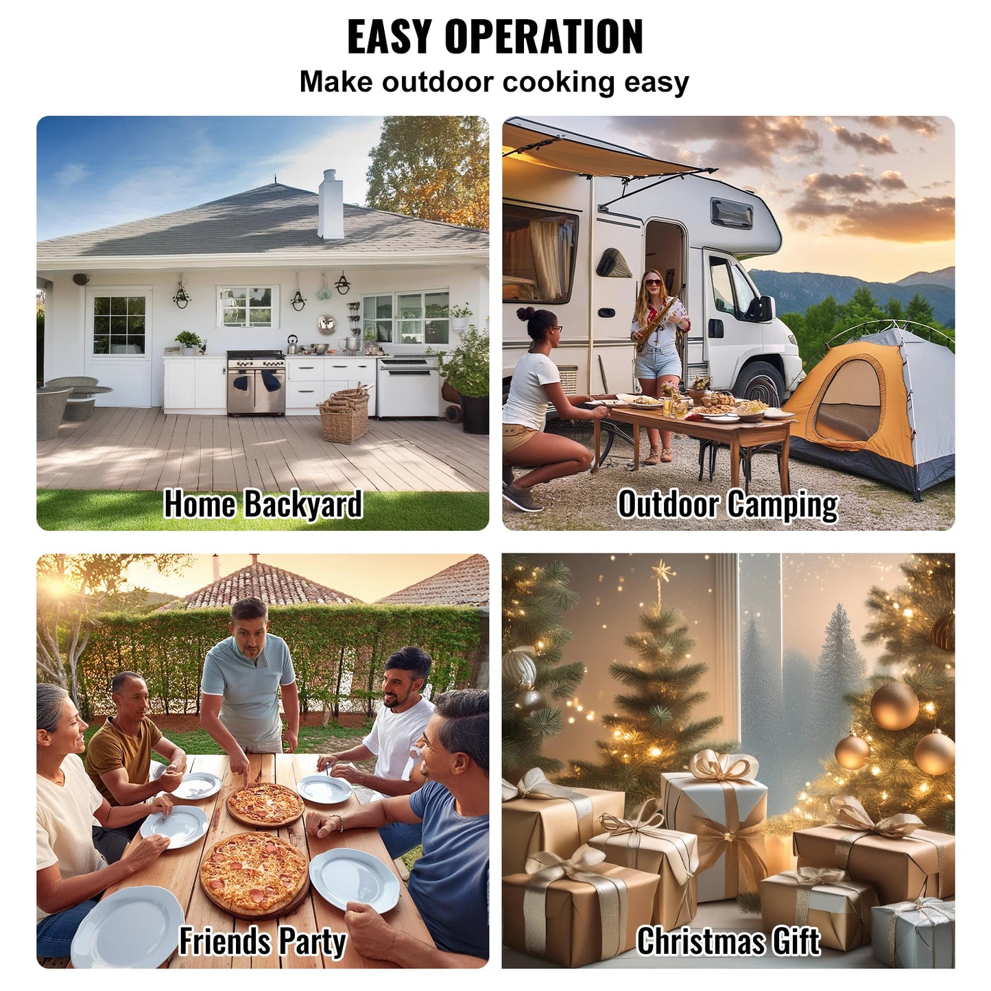 SucceBuy Portable Outdoor Pizza Oven With Stone And Shovel