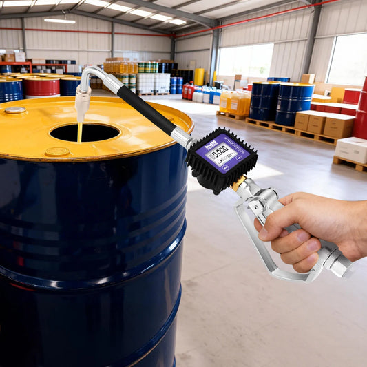 Oil Fluid Dispenser With Gauge LCD Display 360 Rotatable Nozzle