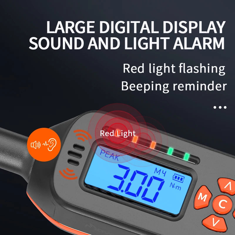 MoveCrab Digital Torque Wrench 1-340 Nm With LED Alerts
