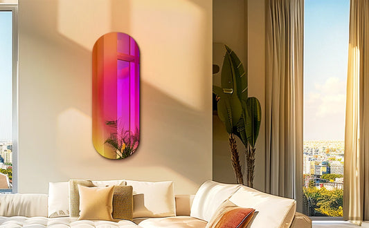 Wisfor Oval Wall Mirror Modern Art Contemporary Home Decor