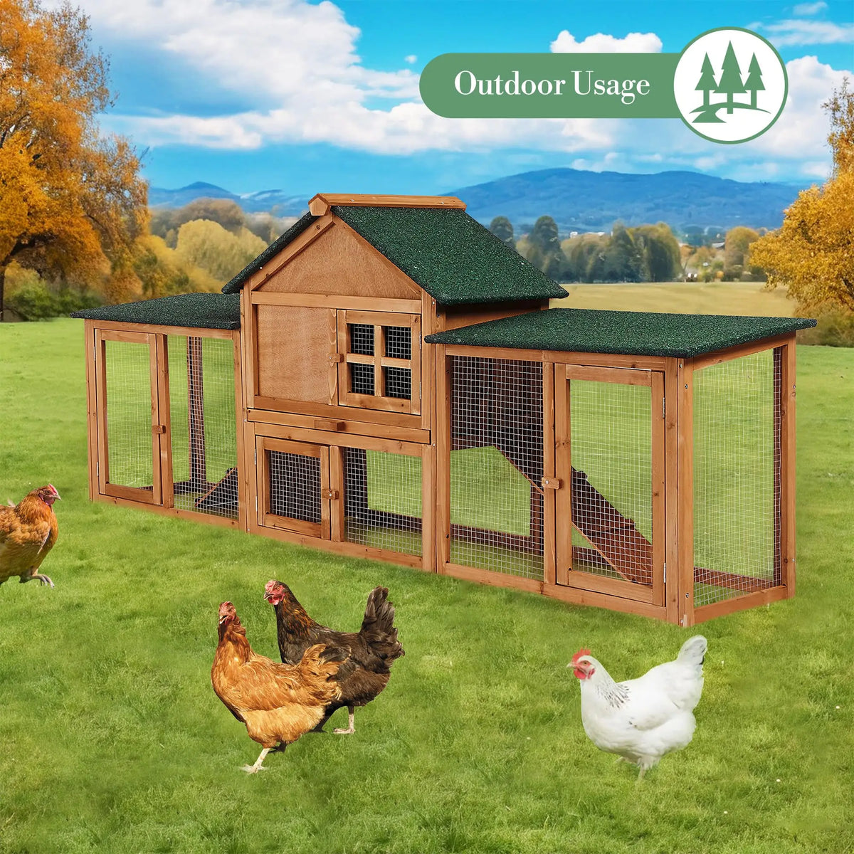 DishyKooker Outdoor Wooden Two Story Small Rabbit Hutch