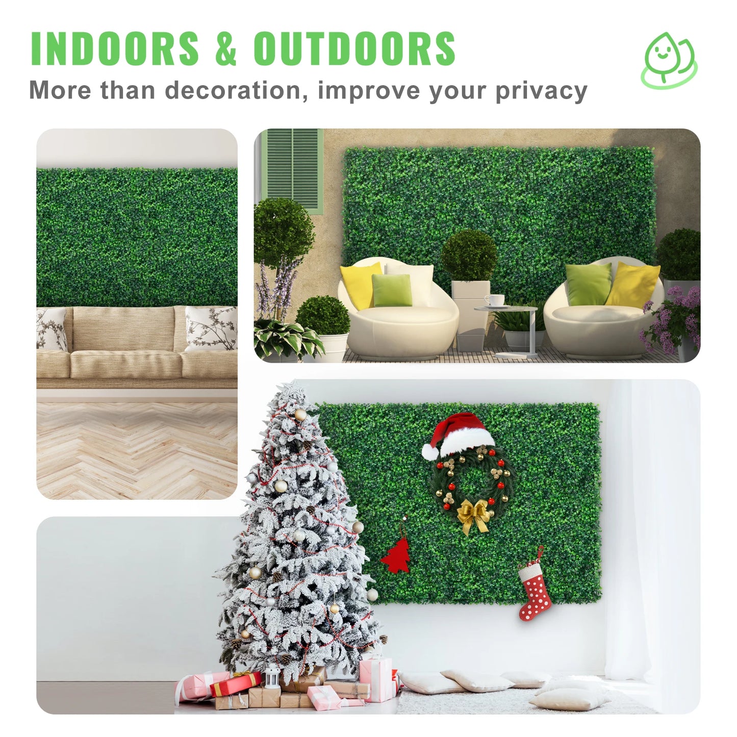 SucceBuy Artificial Boxwood Panels Hedge Wall Backdrop