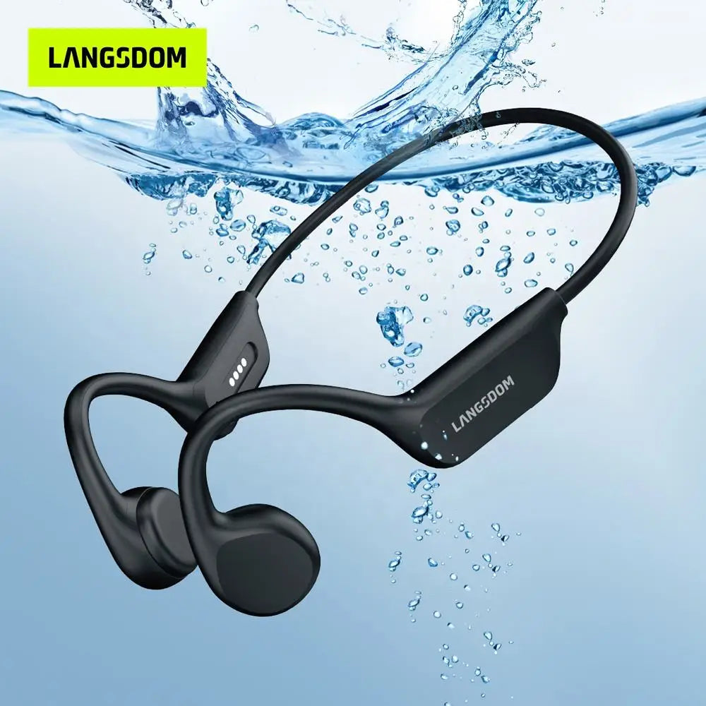 IPX8 Waterproof Bone Conduction Headphones Bluetooth Earbuds With 32GB TF