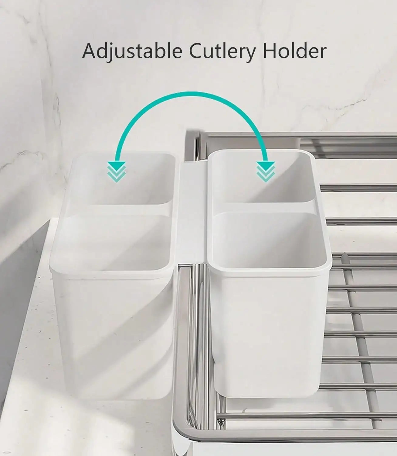 Stainless Steel Rust Resistant Dish Drying Rack With Utensil Holder