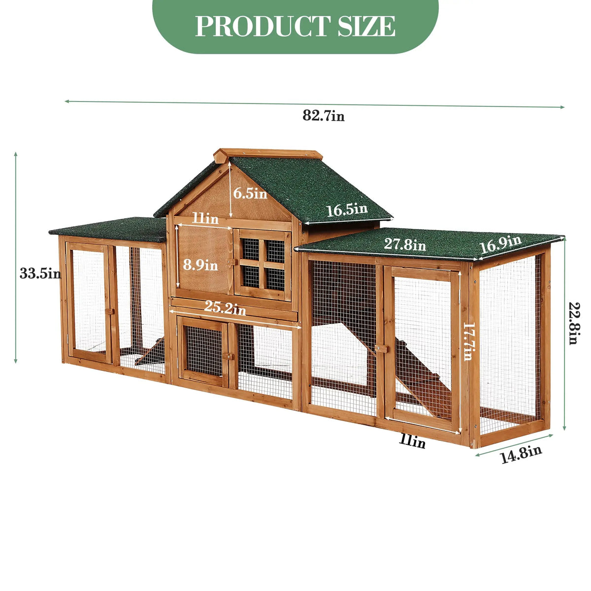 DishyKooker Outdoor Wooden Two Story Small Rabbit Hutch
