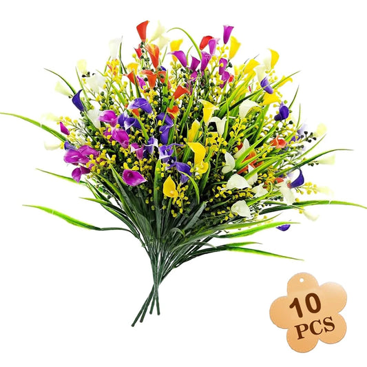Colorful Artificial Calla Lily Flower Bouquet For Home And Garden Decor