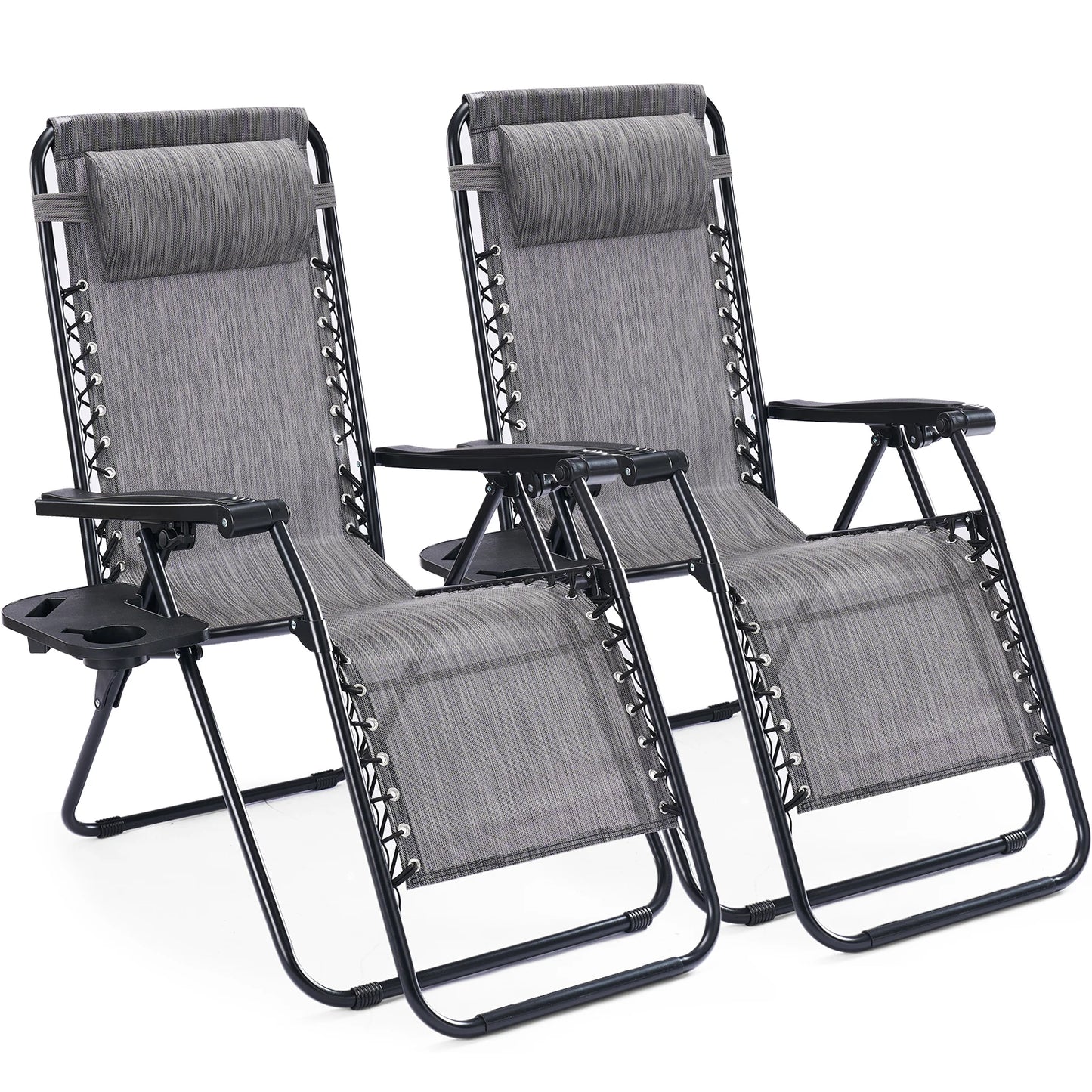 JHK Zero Gravity Recliner Chairs Set of 2 Outdoor Loungers