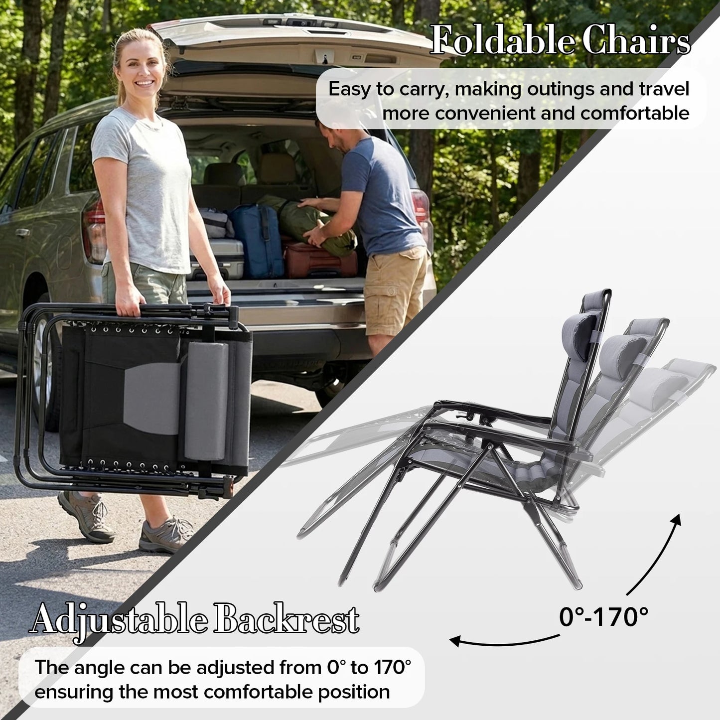 JHK Zero Gravity Padded Reclining Lounge Chair With Cup Holder