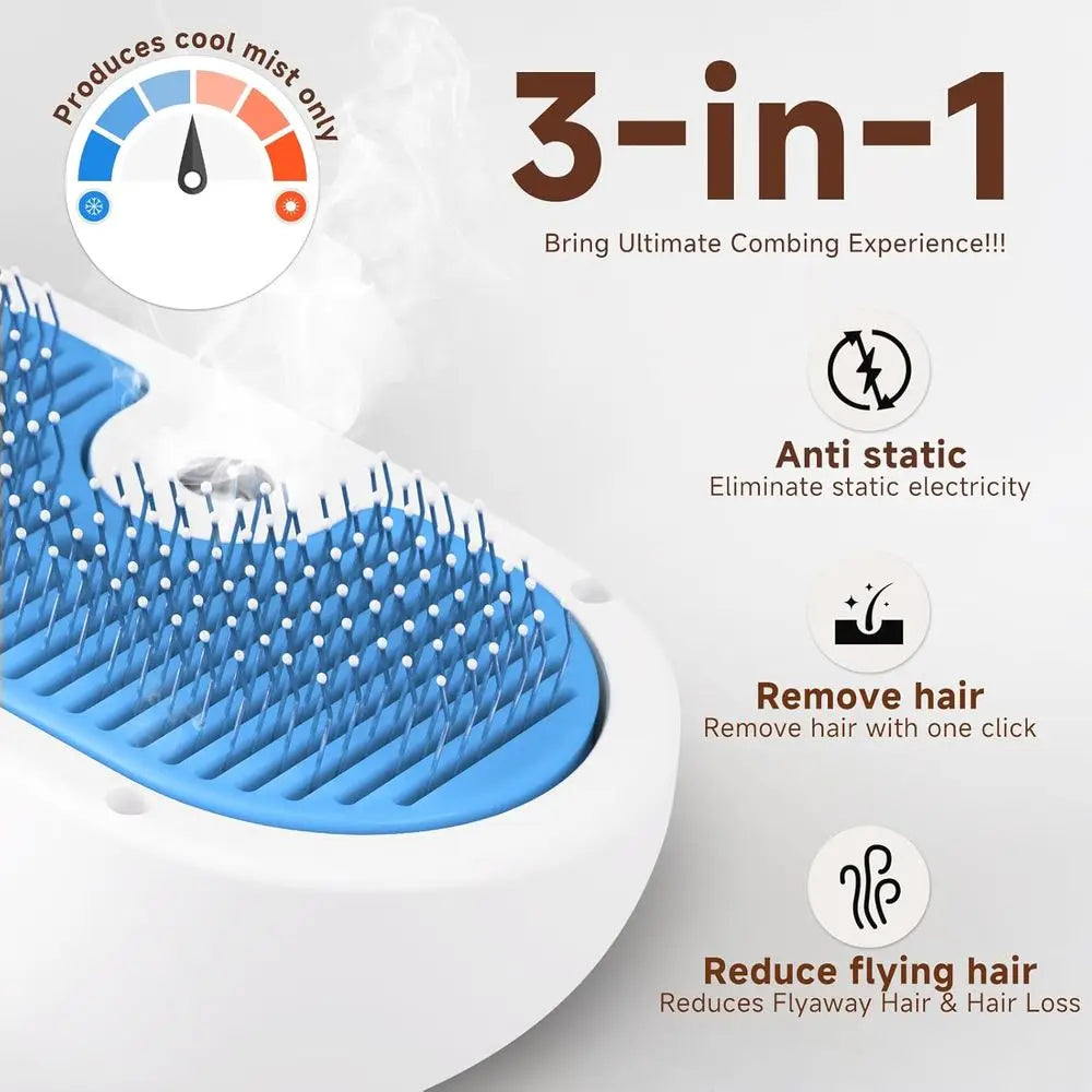 3 in 1 Steam Grooming Brush for Pets Deshedding Technology
