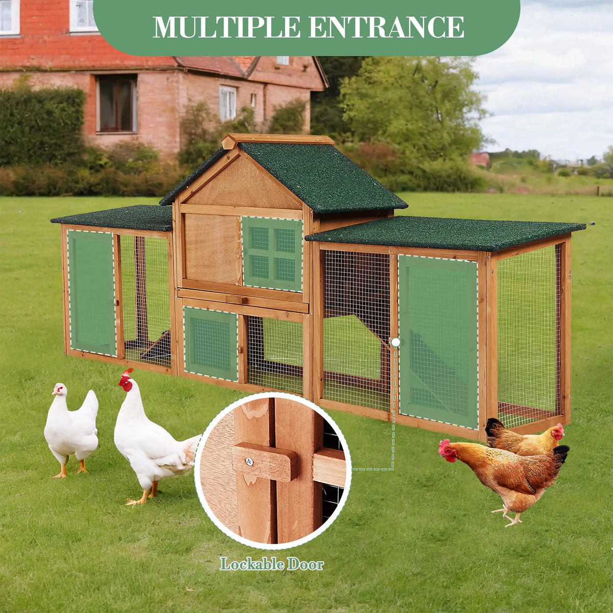 DishyKooker Outdoor Wooden Two Story Small Rabbit Hutch
