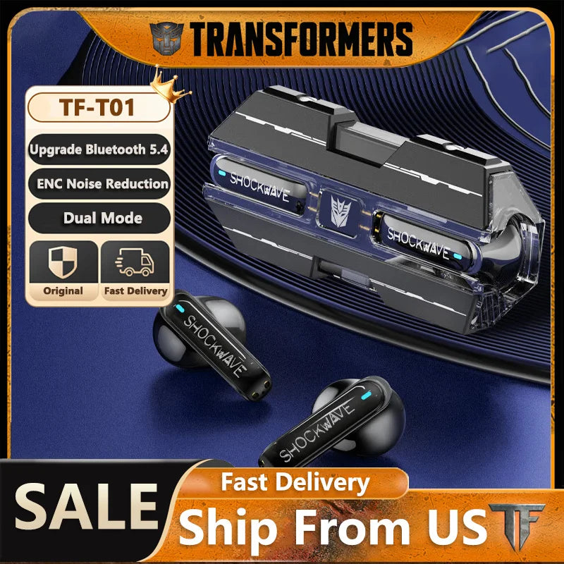 Transformers TF T01 Gaming Earphones Bluetooth 5.3 ENC Noise Reduction